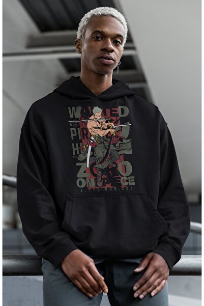 SEVBANO هودي ون بيس أنيمي يونيسكس قصة فضفاضة طراز رورونوا زورو مطبوع