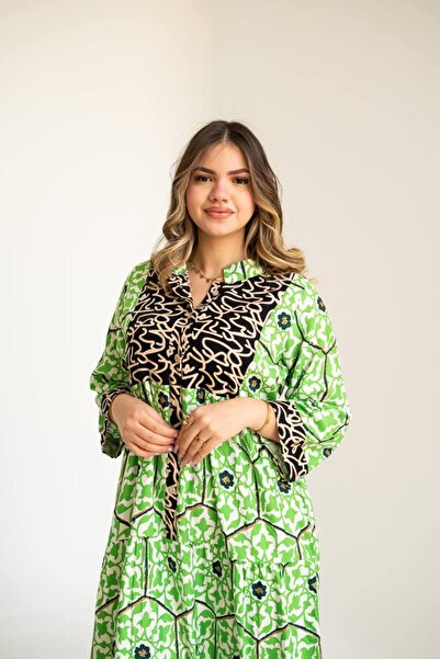 AFandina Elegant jalabiya with a stylish artistic pattern and a relaxed fit t...