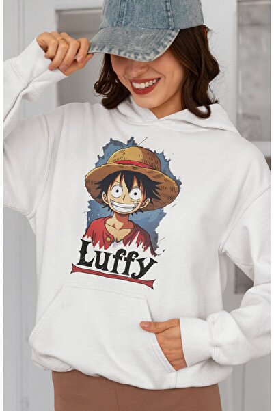 SEVBANO هودي بتصميم مونكي دي لوفي مطبوع للجنسين قصة فضفاضة بشخصية أنمي