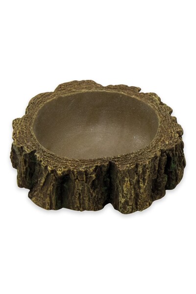 Hobby Drinking Bowl for Reptiles – Bark Design, Medium, Natural Look Water Dish