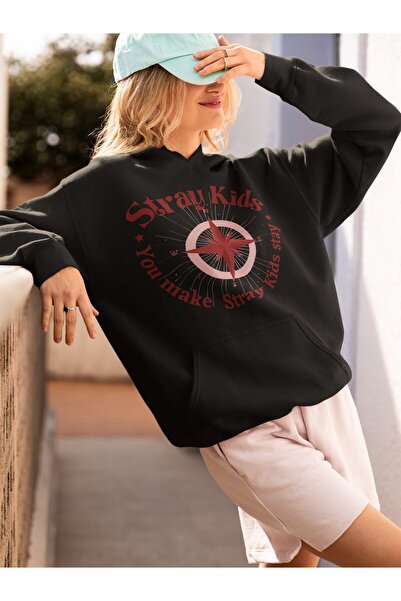 SEVBANO Σχεδιασμός Stray Kids Printed Unisex Oversize Music Group Hoodie