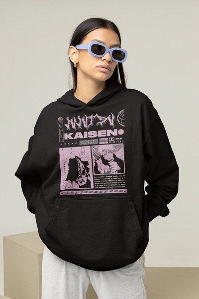 SEVBANO هودي أنيمي يونيسكس بتصميم ساتورو غوجو من جوجوتسو كايسن مطبوع موديل قص...