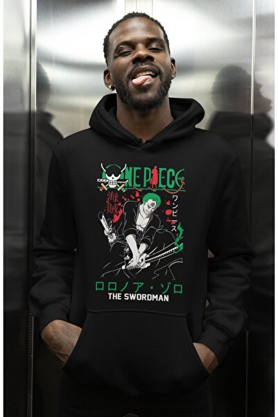 SEVBANO هودي شخصية الرسوم المتحركة ون بيس رورونوا زورو مطبوع للجنسين قصة فضفاضة