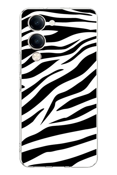 TechTree حافظة سيليكون متوافقة مع تصميم زيبرا مطبوع من فيفو واي 04