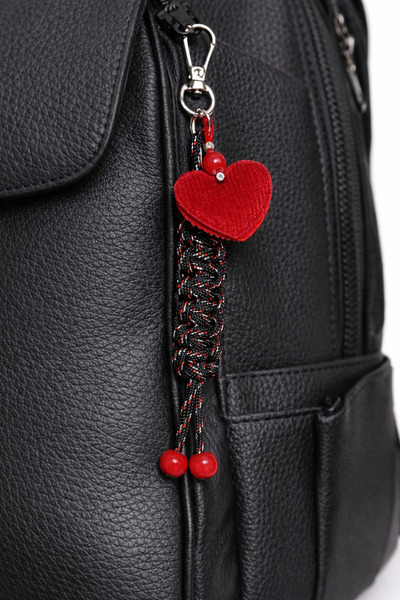 She Sells Heart to Heart Bonding Charm |   Handmade Bag Ornament with Love an...