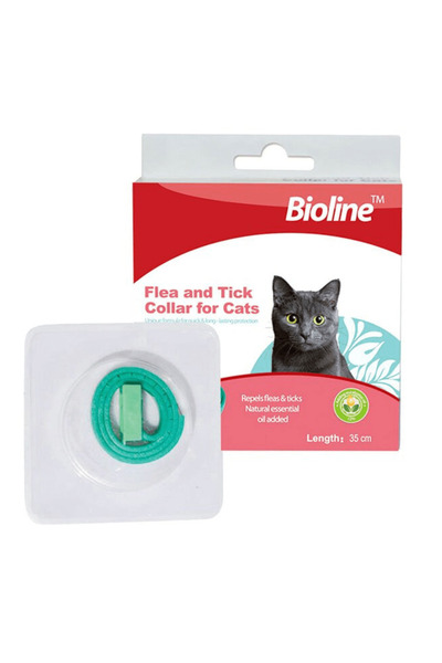 Bioline طوق للقطط مضاد للبراغيث والقراد، طوله 35 سم، ووزنه 34 غرامًا.