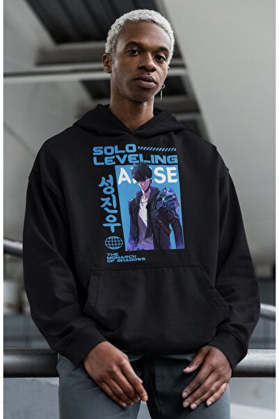 SEVBANO هودي سولو ليفلينج أرايز مطبوع للجنسين قصة فضفاضة أنيمي