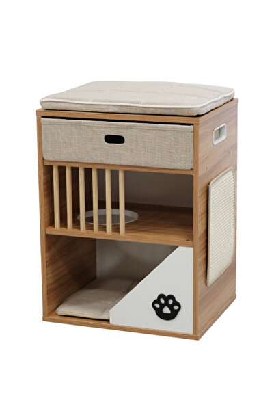 CATRY بيت قطط جانبي مع خدش، 48×38×65 سم