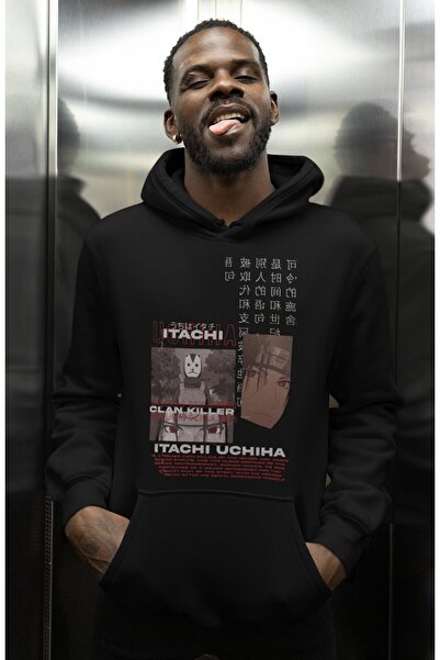 SEVBANO هودي بتصميم إيتاشي أوتشيها مطبوع للجنسين قصة فضفاضة من شخصيات أنمي نا...