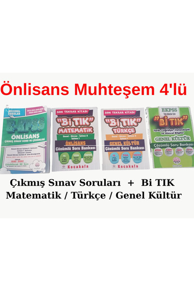 Kocakafa Yayınları ÖNLİSANS 4'lü Set ÇIKMIŞ Sınav Sorları+Bi TIK MATEMATİK / ...