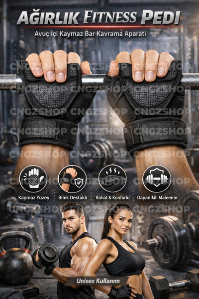 Ağırlık Fitness Pedi | Avuç İçi Kaymaz Bar Kavrama Aparatı (2’li Set)