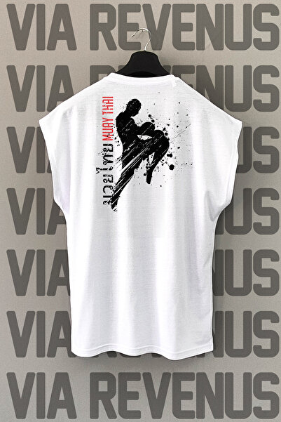 Vordevia Muay Thai Back Printed Zero Sleeve 100% Cotton Sports Tshirt