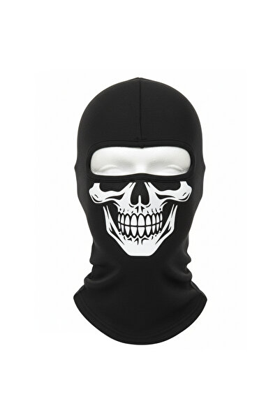 Barinoska Desenli Balaklava Kar Maskesi -İskelet Figürlü Motosiklet Kayak Mas...