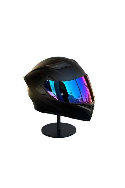 scharf 902 Çene Açılır Motosiklet Kaskı – Güneş Gözlüklü MATXBLACK (RainBow V...