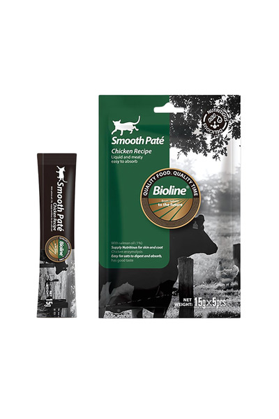 Bioline باتيه الدجاج الناعم من ناتشورال فيست (15 غرام × 5 قطع)