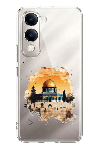 TechTree جراب سيليكون مطبوع متوافق مع هاتف Vivo Y04 بتصميم المسجد الأقصى