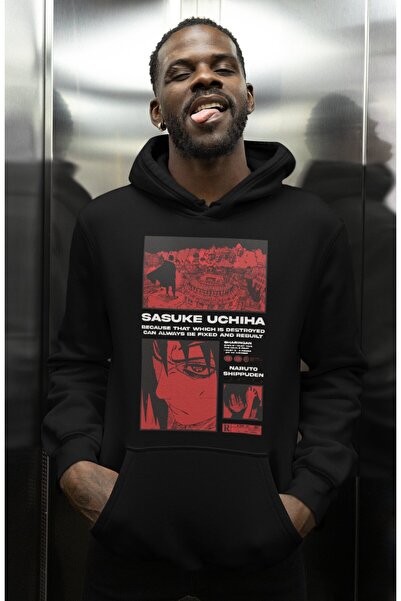 SEVBANO هودي ساسكي أوتشيها ناروتو شيبودن مطبوع للجنسين قصة فضفاضة بشخصيات أنمي