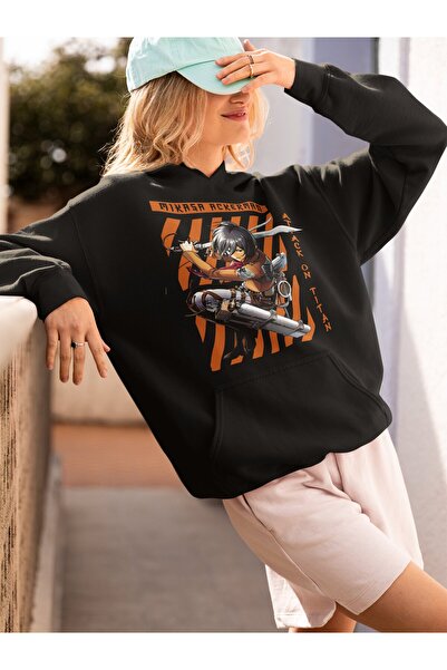 SEVBANO هودي ميكاسا أكرمان مطبوع للجنسين قصة فضفاضة هودي أنيمي أتاك أون تايتان