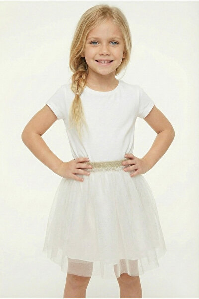 Çocuksan Baby&Kids Wear Λευκή ασημί φούστα για κορίτσια 23 Απριλίου 29 Οκτωβρ...