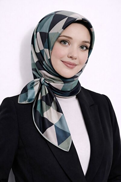 MAVİ QUMSAL Κρυστάλλινο κασκόλ με γεωμετρικά σχέδια