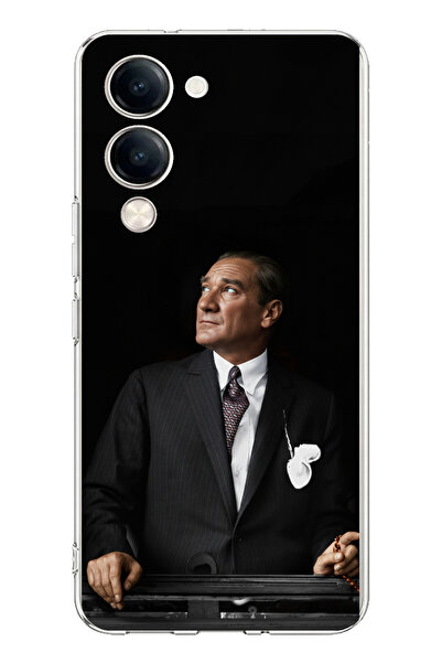 TechTree حافظة سيليكون متوافقة مع هاتف Vivo Y04 من Ufka Lider Ataturk مطبوع