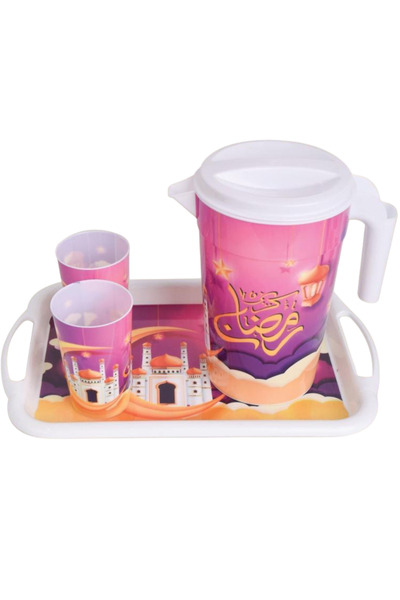 Generic Ramadan Themed - Plastic Juice Drink Jug Set with 2 Cups and Serving ...
