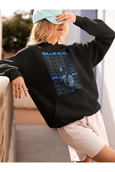 SEVBANO سترة بقلنسوة مطبوعة للجنسين من Billie Eilish