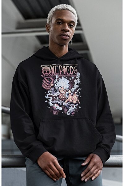 SEVBANO هودي أنيمي ون بيس يونيسكس بتصميم مونكي دي لوفي مطبوع موديل قصة فضفاضة
