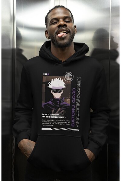 SEVBANO Σατόρου Γκότζο Τζουτζούτσου Καϊζέν Τυπωμένο Unisex Oversize Φούτερ με...