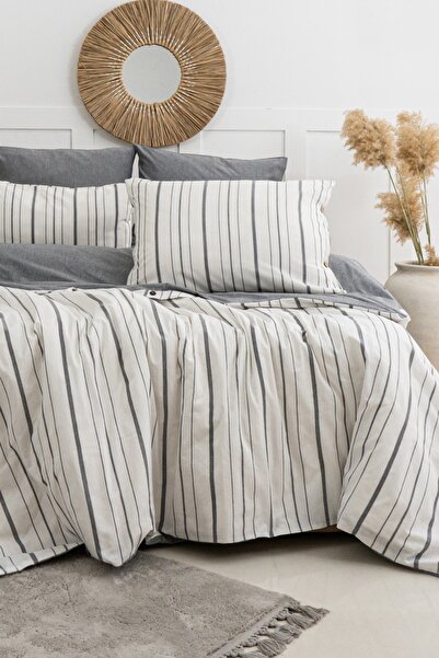 Marcalanya Natural Yarn-Dyed Double Cotton Bedding Set Dowry Duvet Cover (Fit...