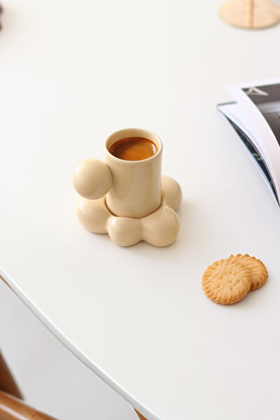 SİNEM YAMAN HOME Cloud Vanilla Handmade Ceramic Cup