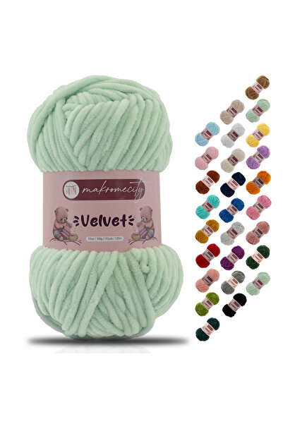 Makromecity Premium Velvet Kadife Ip El Örgü Ipi Battaniye Ipi Kazak Ipi Bebe...