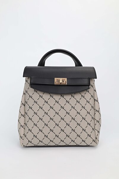 NOTHING Women's Mink Black Functional Backpack and Shoulder Bag with Zipper Nova