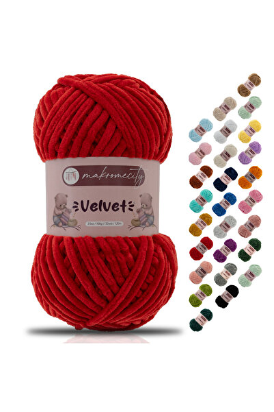 Makromecity Premium Velvet Kadife Ip El Örgü Ipi Battaniye Ipi Kazak Ipi Bebe...