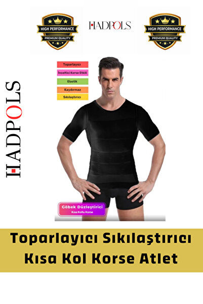 HadPols #ErkekKorse Jinekomasti Göbek Gizleyici Dik Duruş Toparlayıcı Vücut Ş...
