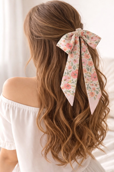 Sfmstore Eșarfă cu dungi și model pentru mânerul genții și păr, pachet de 2