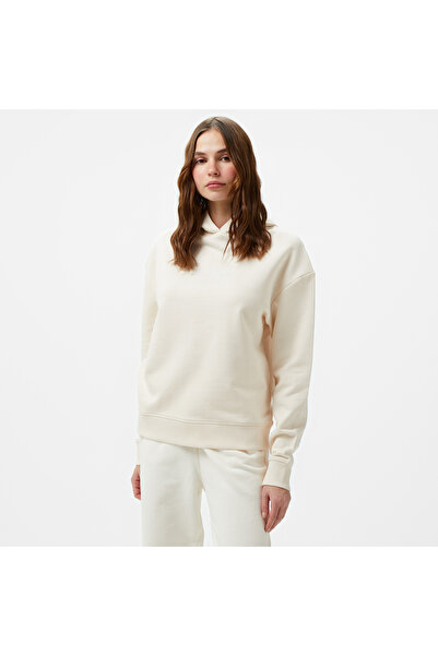 Calvin Klein Hero Logo Kadın Krem Hoodie