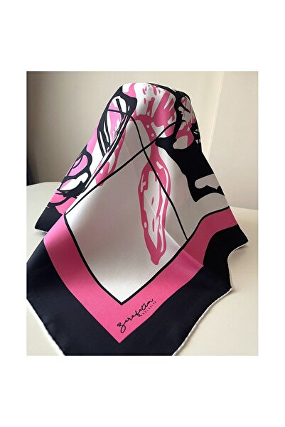 Zerafetim Exclusive Twill İpek Eşarp Siyah, Pembe, Beyaz