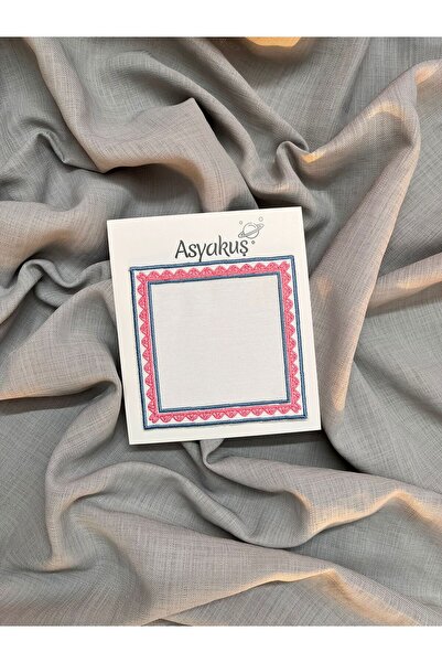 asyakuş White Embroidered Square Presentation Cocktail Party Napkin