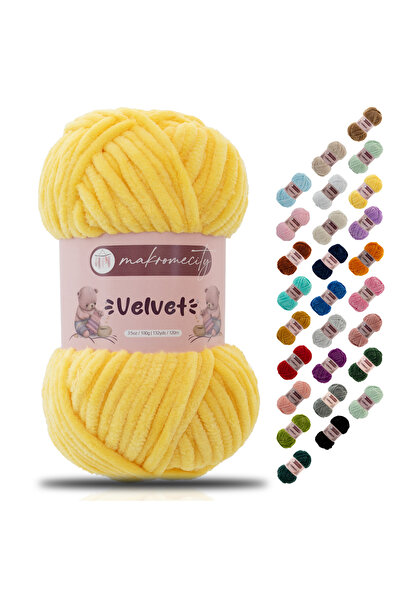 Makromecity Premium Velvet Kadife Ip El Örgü Ipi Battaniye Ipi Kazak Ipi Bebe...
