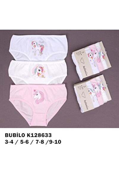 Katamino Bubilo Kız Çocuk Külot 3 lü Pamuklu Unicorn Desenli