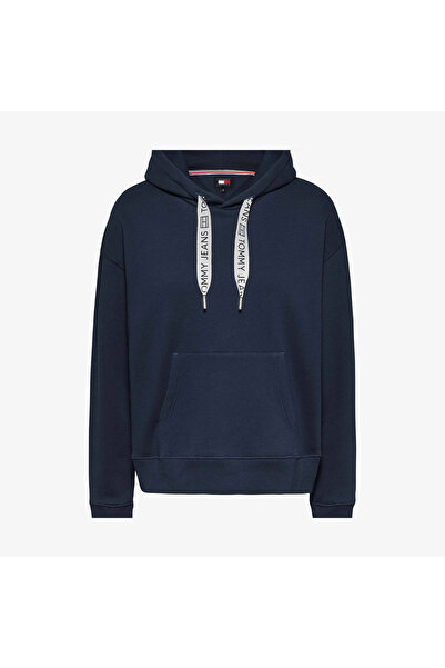 Tommy Hilfiger Tommy Jeans Bxy Logo Drawcord Kadın Mavi Sweatshirt