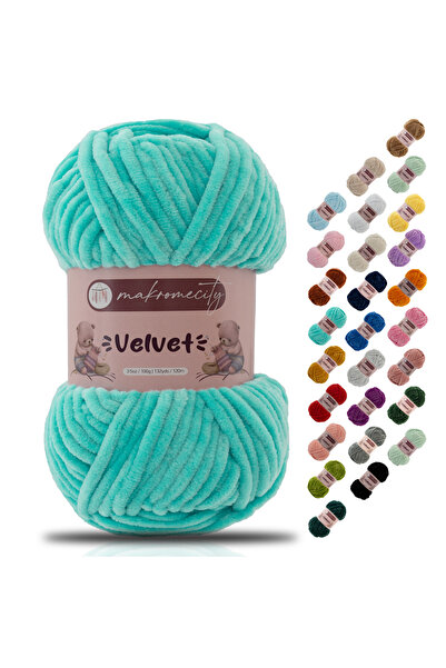 Makromecity Premium Velvet Kadife Ip El Örgü Ipi Battaniye Ipi Kazak Ipi Bebe...