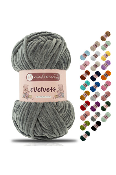 Makromecity Premium Velvet Kadife Ip El Örgü Ipi Battaniye Ipi Kazak Ipi Bebe...