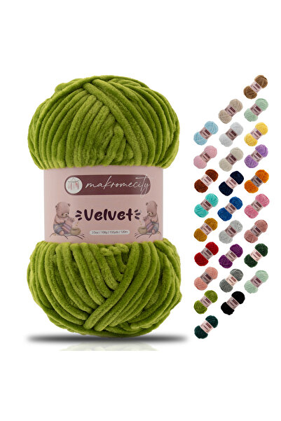 Makromecity Premium Velvet Kadife Ip El Örgü Ipi Battaniye Ipi Kazak Ipi Bebe...