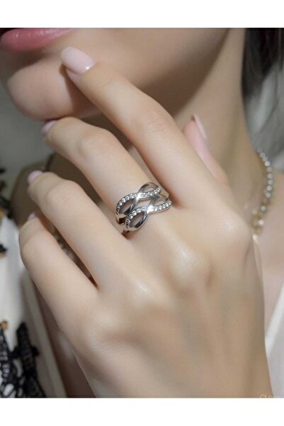 Jadem Gold Stainless Steel Zircon Stone Adjustable Ring