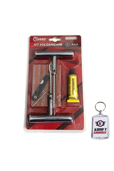 TRIMMER Kit de reparare anvelope cu sfoară, trimmer, cu breloc KraftGarage