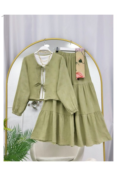 YEDİLALE Summer Double Suit with Rose Skirt and Jacket [Excluding Underwear a...