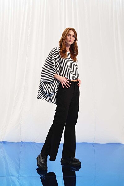 #vdr viadellerose Black Flare Denim Pants 17352