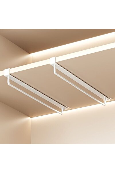 OEM Set 2 suporturi verticale umerașe pentru dulap 40 cm din oțel carbon, alba.